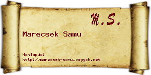 Marecsek Samu névjegykártya